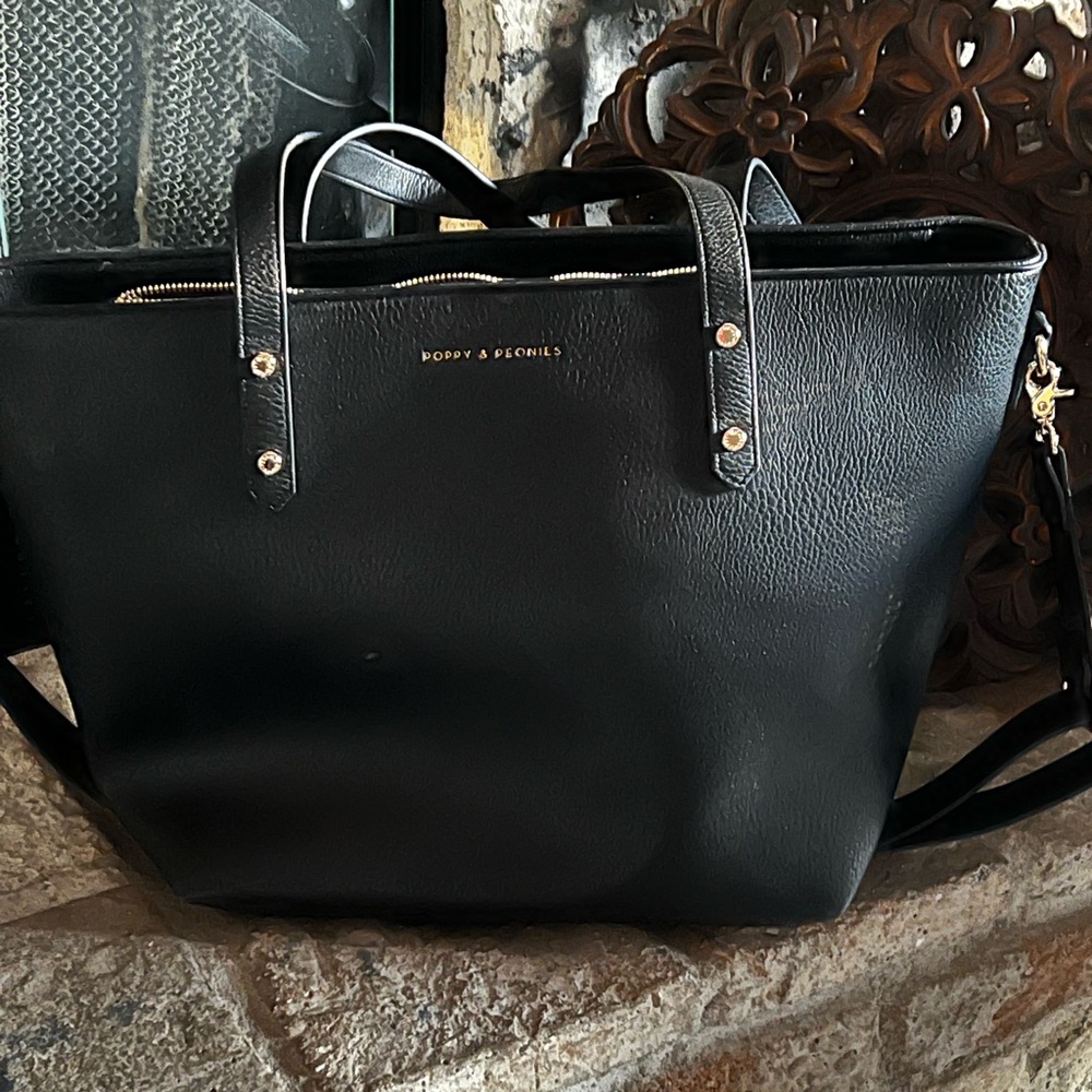 Poppy & Peonies Go Getter Tote Black